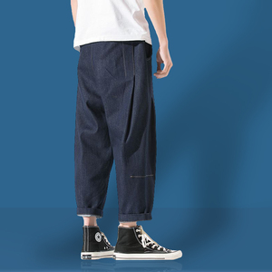 春夏男士休闲牛仔裤大码青年中低腰青春流行七分裤子8023-P55图片