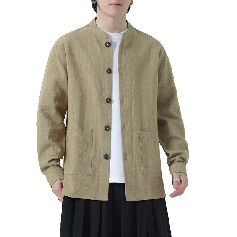 风亚麻外套开衫夏季新中式长袖衬衫男装西服DSA016-1176-P90,男装西服,电商A016