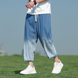 牛仔裤春夏新款直筒裤休闲裤日系潮流男宽松大码七分裤子8023-p55，男装休闲裤，电商A016