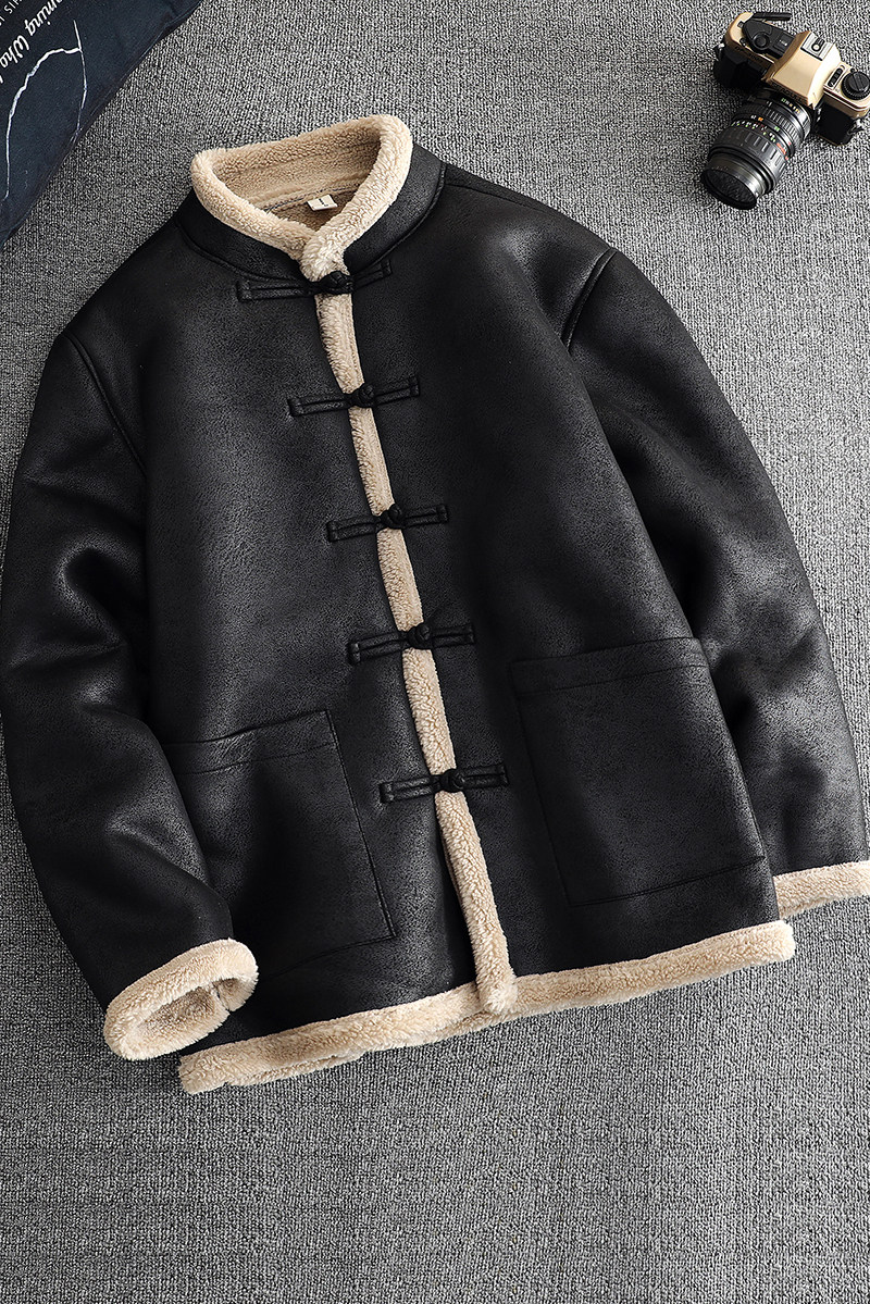 风棉衣男女冬款中式汉服皮毛一体加绒加厚保暖外套1203-P158,男装棉衣,电商A016