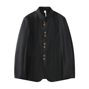 平铺风苎麻外套男春新中式棉麻礼服长袖衬衫DSA016-1178-P120图片