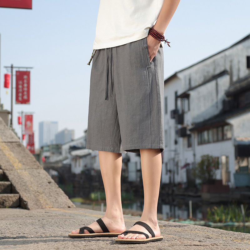 亚麻短裤风休闲裤夏季纯色棉麻直筒五分裤子DSA016-8231-p58,男装牛仔裤,电商A016