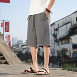 亚麻短裤风休闲裤夏季纯色棉麻直筒五分裤子DSA016-8231-p58，男装牛仔裤，电商A016