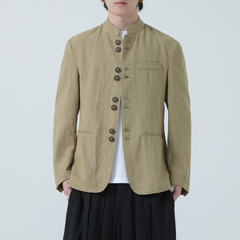 风外套夹克大码中式长袖衬衫亚麻西服男装DSA016-1178-P120图片