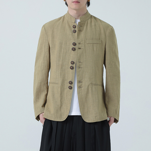 风外套夹克大码中式长袖衬衫亚麻西服男装DSA016-1178-P120图片