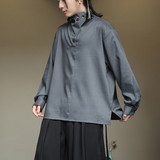 风外套春夏棉麻汉服唐装中式大码T恤纯色长袖衬衫男1192-P65，男装T恤，电商A016