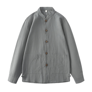 平铺风苎麻外套男士春唐装棉麻长袖衬衫西服DSA016-1176-P85图片