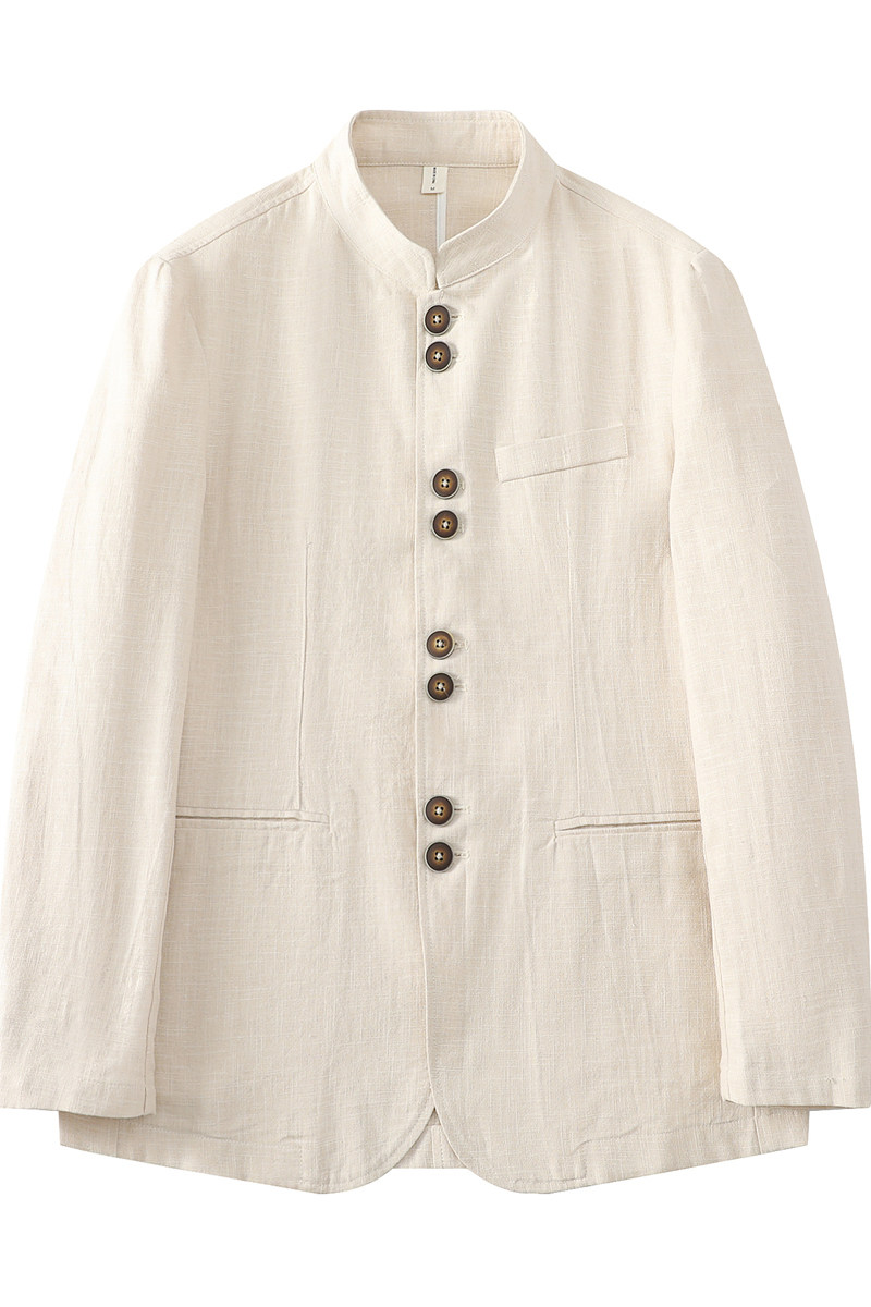 平铺风苎麻外套男春新中式棉麻礼服长袖衬衫DSA016-1178-P120,男装衬衫,电商A016