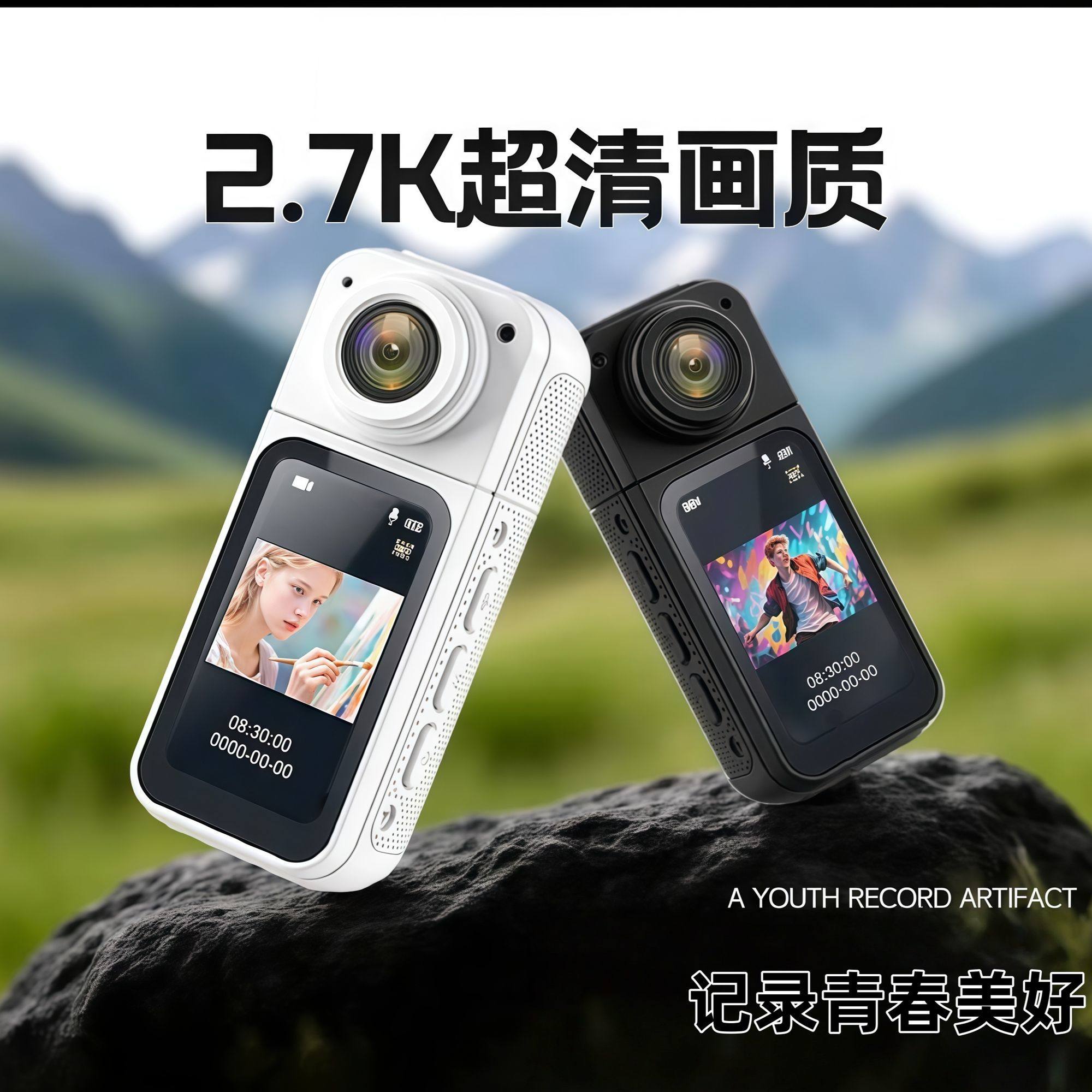 拇指运动相机360全景学生校园胸前磁吸骑行记录仪拇指vlog摄像