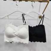 新款 女士双细肩带美背裹胸防走光一体固定杯美胸甜美吊带文胸2095