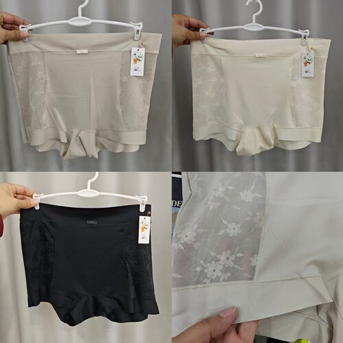 女士无痕中腰蕾丝透气平角内裤