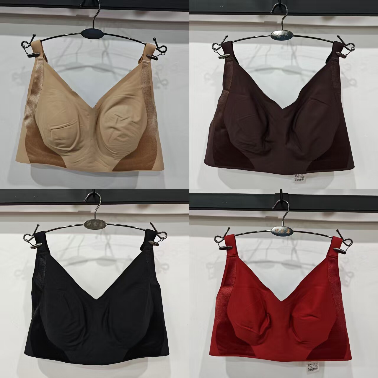 秋冬新款女士磨毛保暖内衣大胸显小薄款闪光提拉加高侧收文胸2714