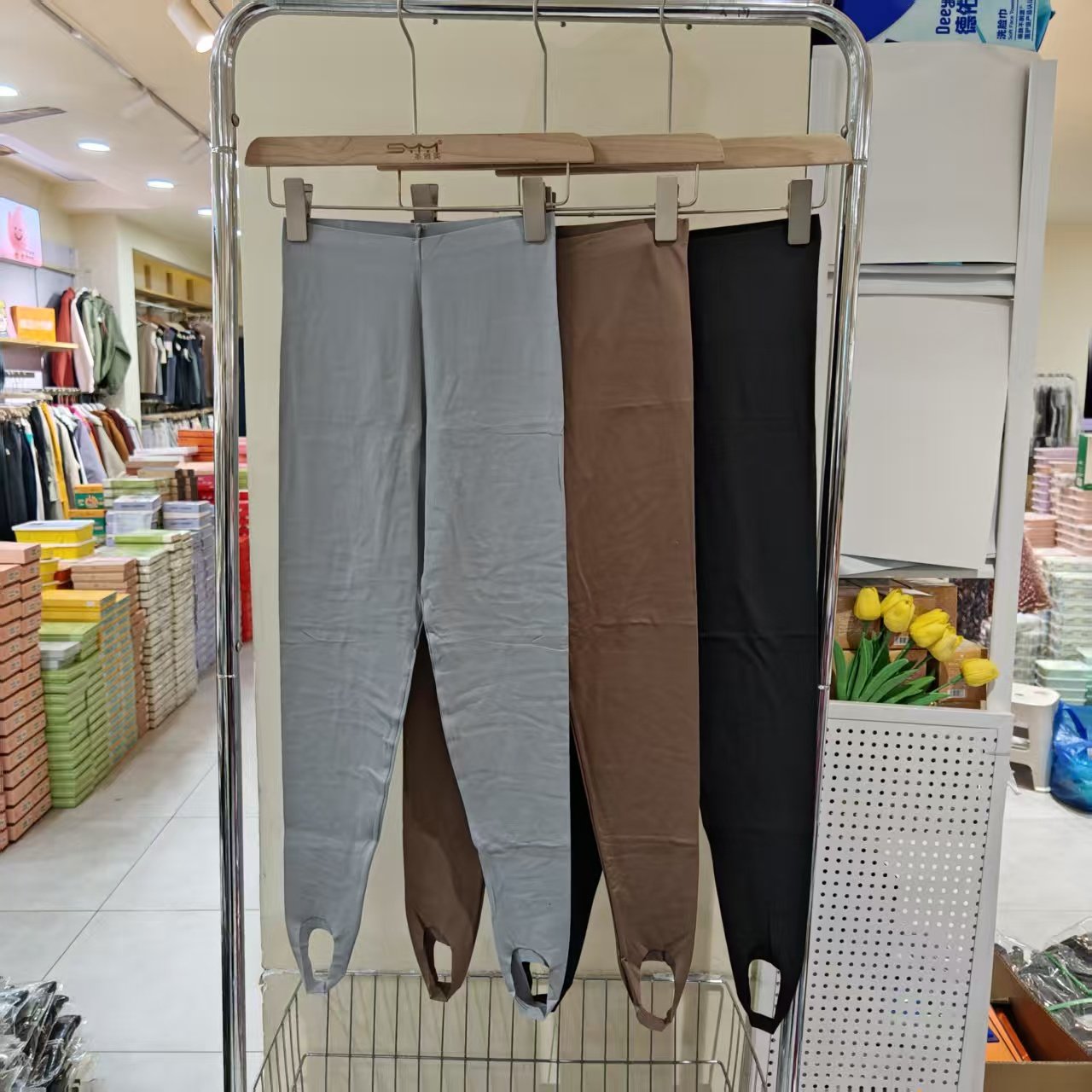 秋季新款慕斯绒高弹打底裤