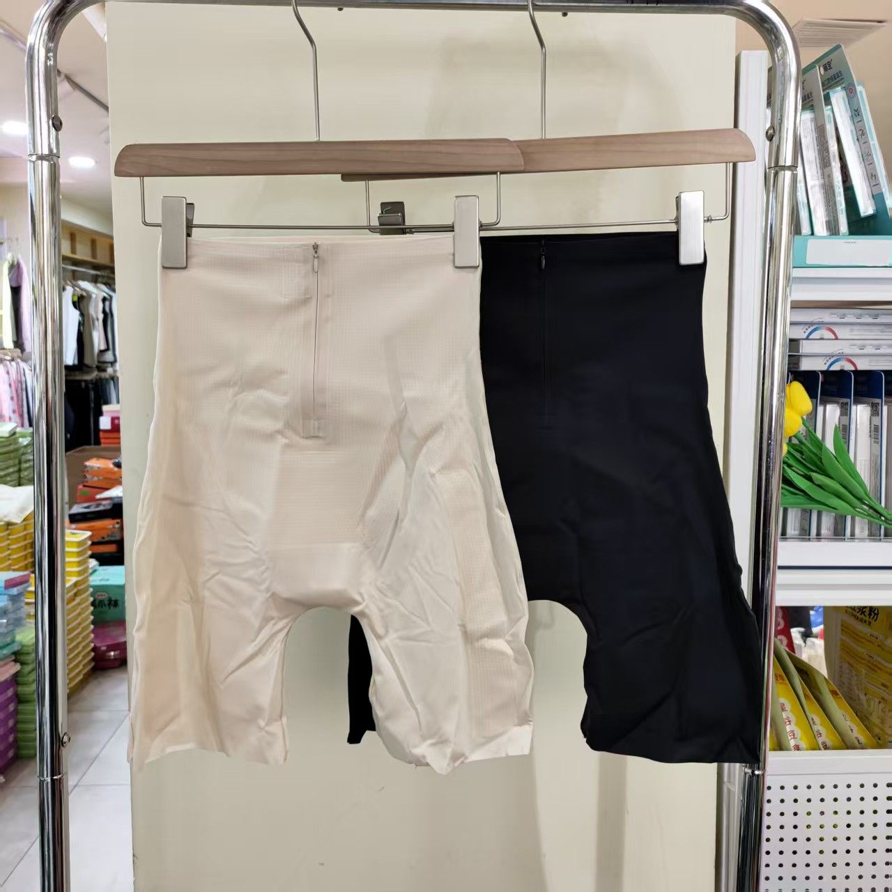 新款女士塑身裤高腰收腹提臀免穿内裤打底裤美体安全三分短裤8607