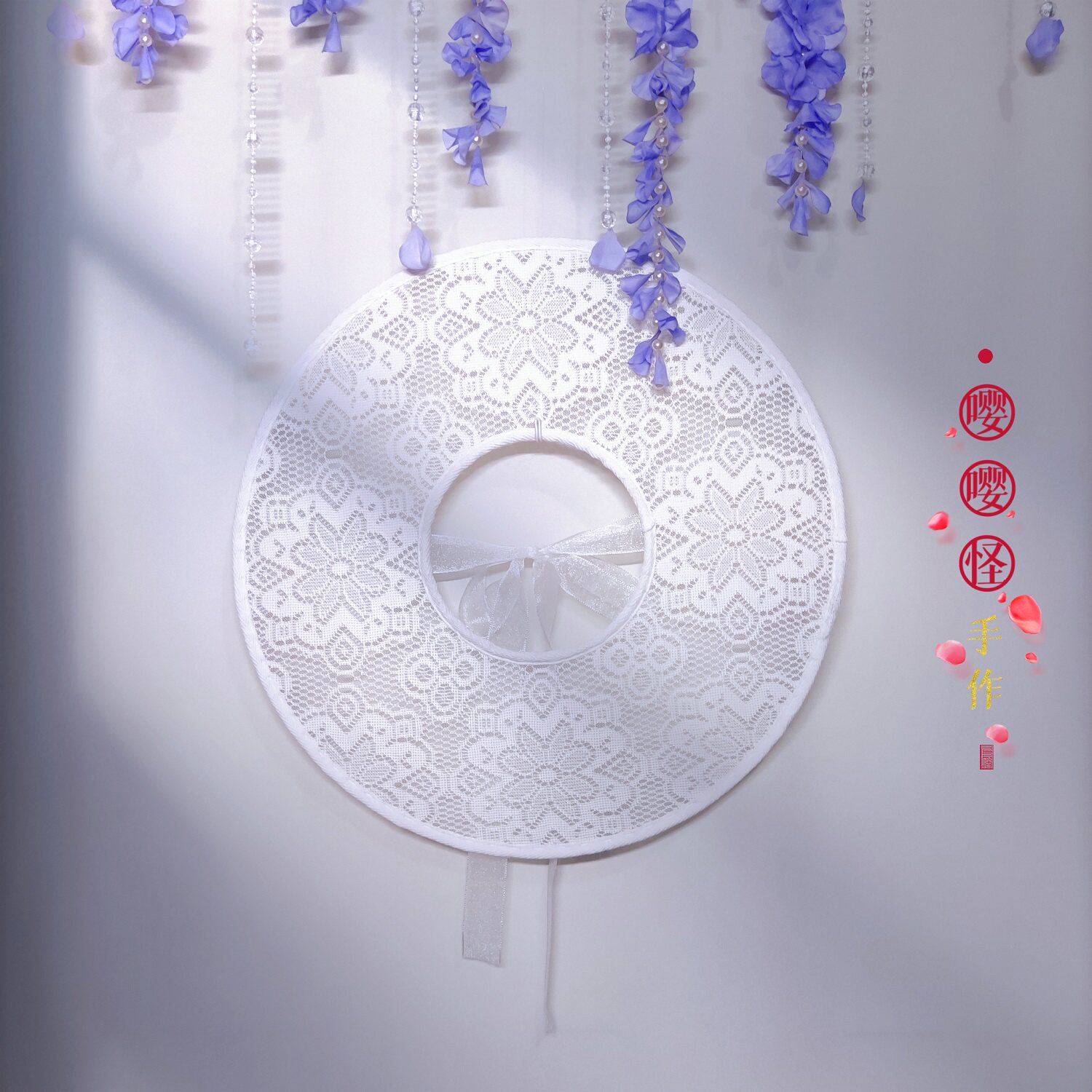 嘤嘤怪手作 唐风帷帽汉服帷帽仙气斗笠蕾丝幕篱帷帽古风拍照道具