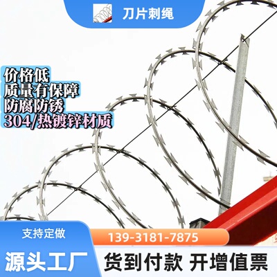 刀片刺绳不锈钢防爬铁蒺藜围墙网