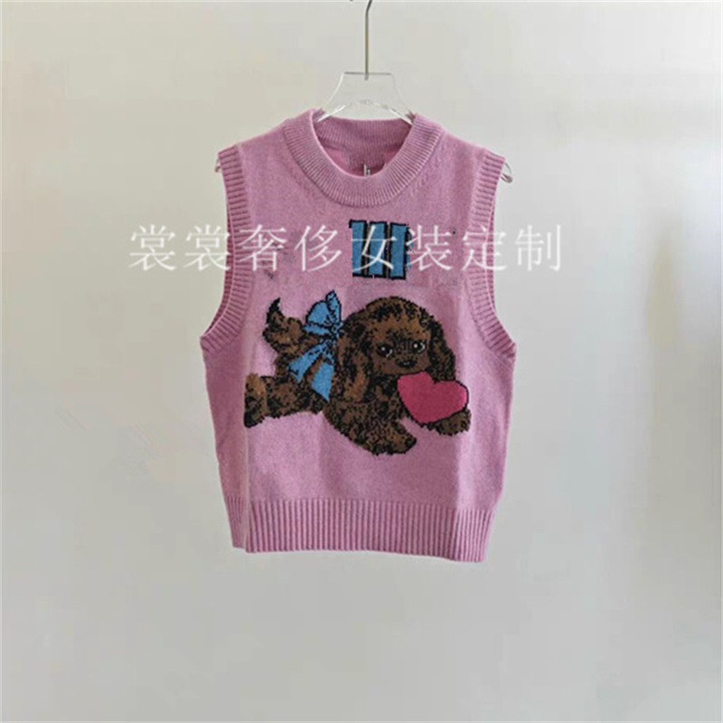 GA纯羊毛显瘦针织毛衣马甲背心女