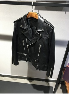 SLP风格 同款 进口绵羊皮 男士机车服真皮外套夹克