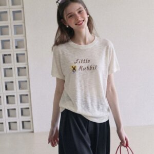 韩系时尚正肩短袖T恤衫女夏季2026新款宽松显瘦休闲百搭薄款上衣