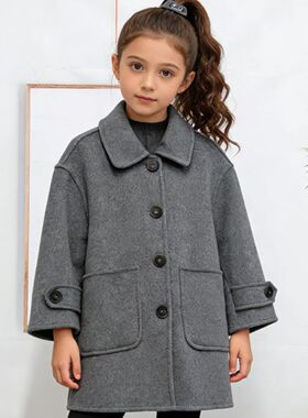 双面绒【羊毛大衣】【110码】冬外套呢子保暖休闲上衣611312