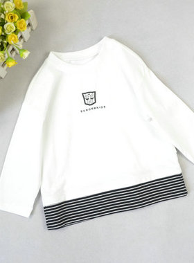 【100~120码】童装男女孩长袖T恤假两件纯棉圆领衫小童款101003