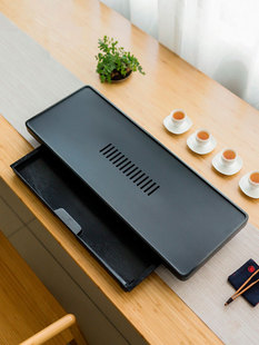 新款石制茶盘 抽屉式家用储水排水两用精致乌金石茶盘干泡台 茶托