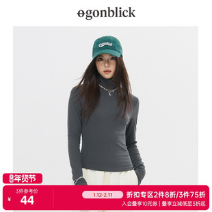 北欧时刻抗菌发热暖氧气绒小高领打底衫2025新款女春季长袖T恤