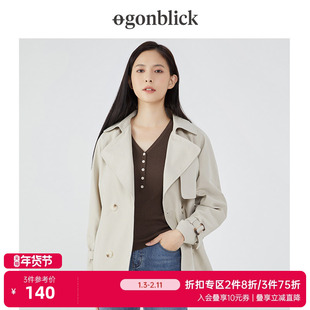 北欧时刻气质风衣外套女2026春季新款收腰显瘦小个子英伦风外套