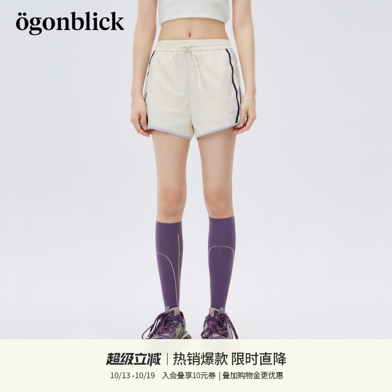 北欧时刻复古运动休闲短裤女2026年夏季新款高腰百搭直筒裤子