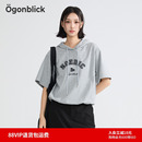 商场同款 慵懒风宽松卫衣上衣 北欧时刻字母印花连帽T恤女夏季 新款