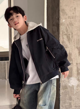 男童春秋连帽棒球服2026新款