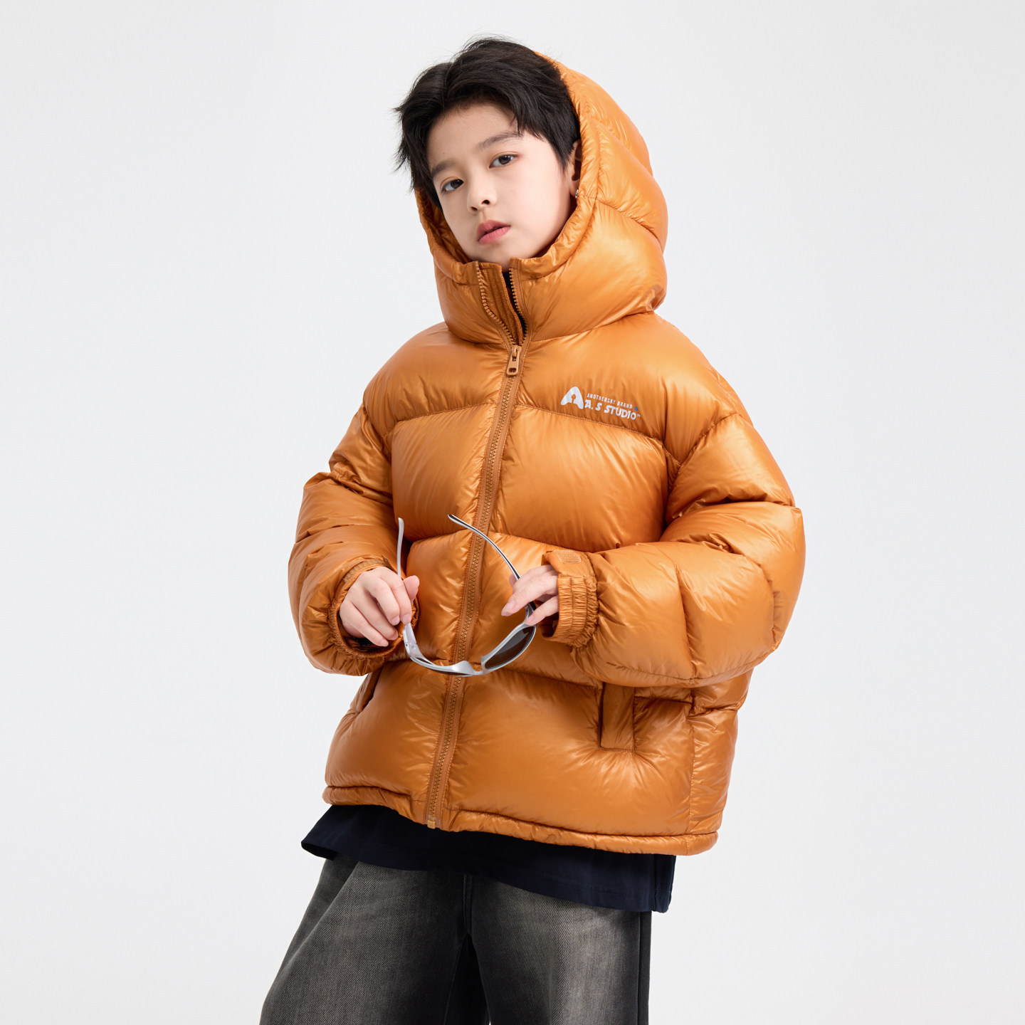 男童冬季户外防水连帽面包羽绒服2026新款青少年儿童防风极寒外套