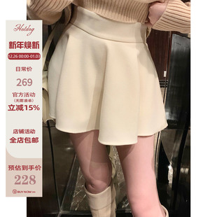 奶杏色奶杏色荷叶边短裙裤 香草雪顶 女高级感 热狗很辣 Hotdog