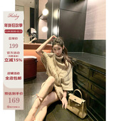 Hotdog 小众针织上衣 一字肩可高领两种穿法 热狗很辣 浪漫松茶