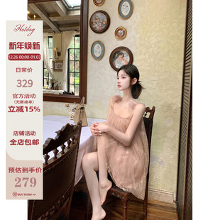 纯欲仙气飘飘花朵网纱吊带裙连衣裙 月光芭蕾 Hotdog 热狗很辣