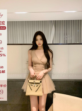 Hotdog热狗很辣原创【芭蕾如梦】甜美气质蕾丝上衣/网纱裙裤套装