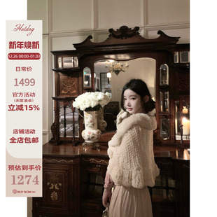 Hotdog 热狗很辣【贵气娇兔 獭兔皮草】高级显贵中古杏色短款外套