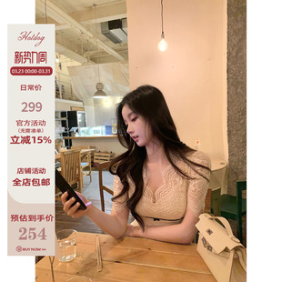 Hotdog 热狗很辣【 韩佳人】温柔气质修身蕾丝包臀连衣裙女