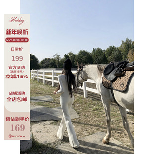 热狗很辣 极简百搭高级感蒲绒微喇裤 入冬裤 加厚蒲绒 王 Hotdog