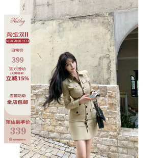 时髦休闲收腰显瘦连衣裙女气质上衣 迷失巴黎 Hotdog 热狗很辣