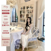 热狗很辣 杜塞画廊 挂脖抹胸连衣裙女气质修身 Hotdog 无袖 长裙