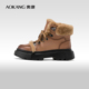 运动皮鞋 奥康女鞋 冬季 新款 加绒保暖马丁靴休闲百搭女靴
