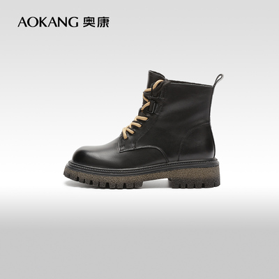 奥康马丁靴时装靴橡胶女靴