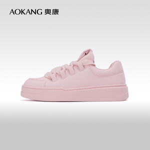 奥康女鞋 秋季新款圆头小白鞋时尚运动休闲鞋百搭饼干鞋