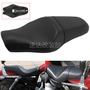 适用于哈雷XL883/1200 X48摩托车改装连体坐垫 连体座 双人座座椅