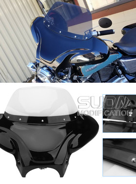 力帆v16250太子摩托车风挡挡风太子车猪脸罩蓝白黑色无色差防风罩