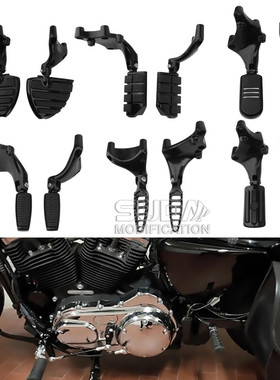 摩托哈雷XL883 1200 X48 72改装后脚踏总成后脚踏支架后脚蹬14-21