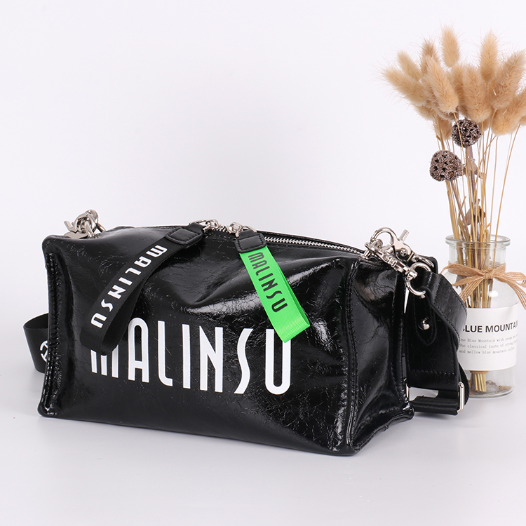 Din油蜡牛皮单肩斜挎女包小方包