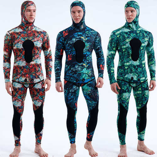3mm新款MYLEDI猎鱼氯丁橡胶潜水服两件套男士潜水服防寒保暖
