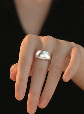 球面戒指女时尚s925银戒指开口可调节简约轻奢ins小众计高级感